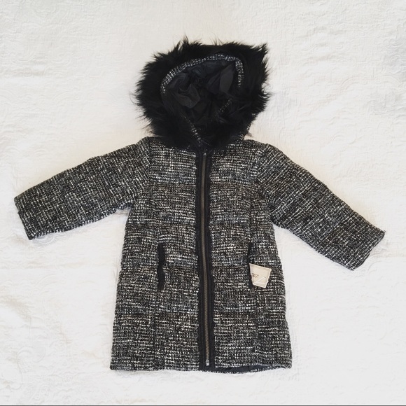 NWT*LILI GAUFRETTE***Reversible Tweed Black Coat - Picture 2 of 8